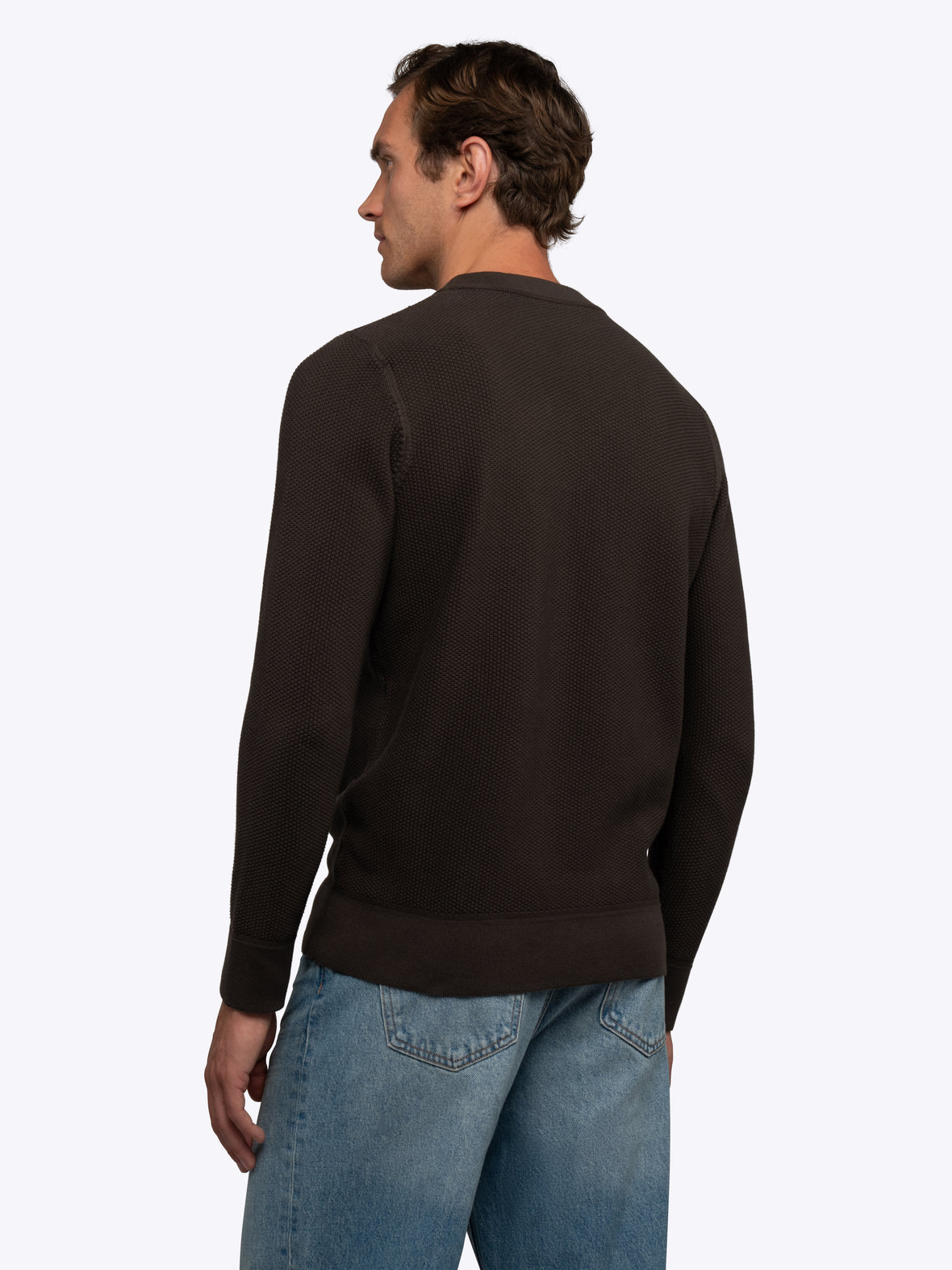 Palisade Textured Knit Crew Sweater | Burnt Oak Classic-Fit