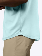 AO Henley Curve-Hem Tee | Sterling Blue Signature-Fit PYCA Pro®
