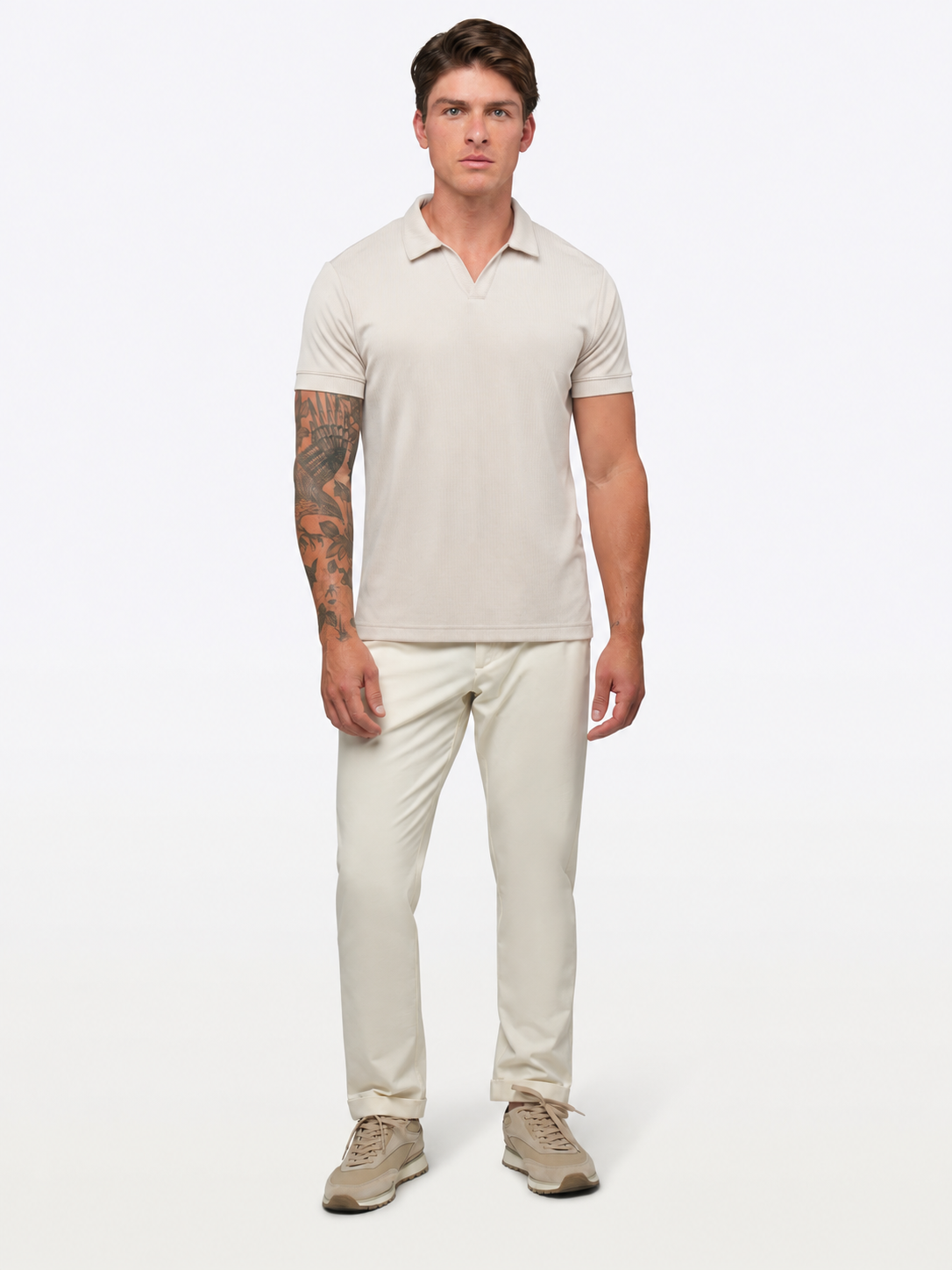 SoHo Ribbed Polo | Sand Dune Signature-Fit