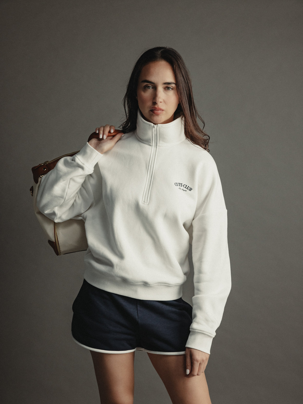 Club Fleece Q-Zip | Chalk Relaxed-fit