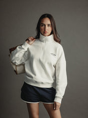 Club Fleece Q-Zip | Chalk Relaxed-fit
