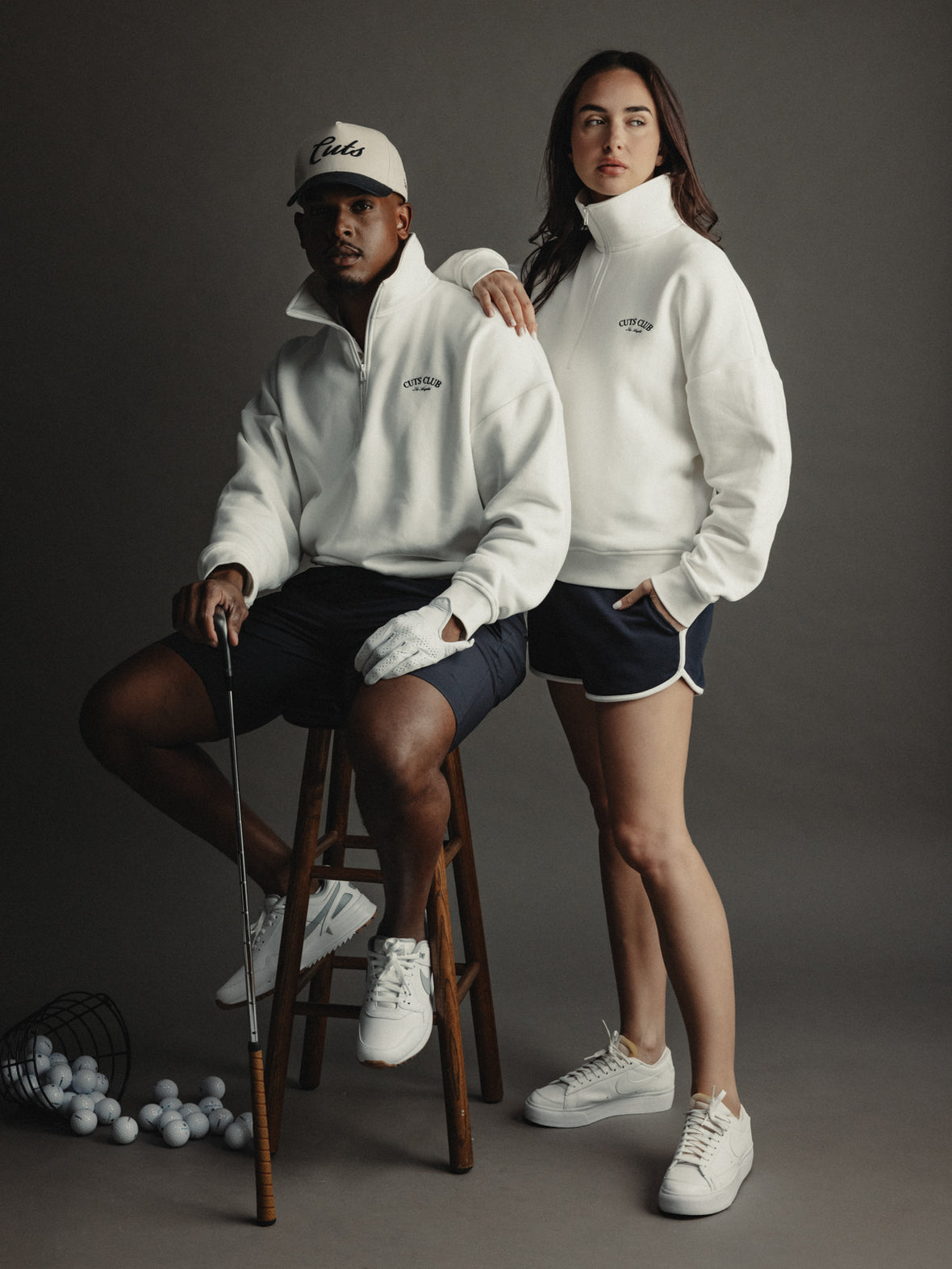 Club Fleece Q-Zip | Chalk Relaxed-fit