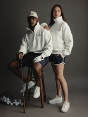 Club Fleece Q-Zip | Chalk Relaxed-fit