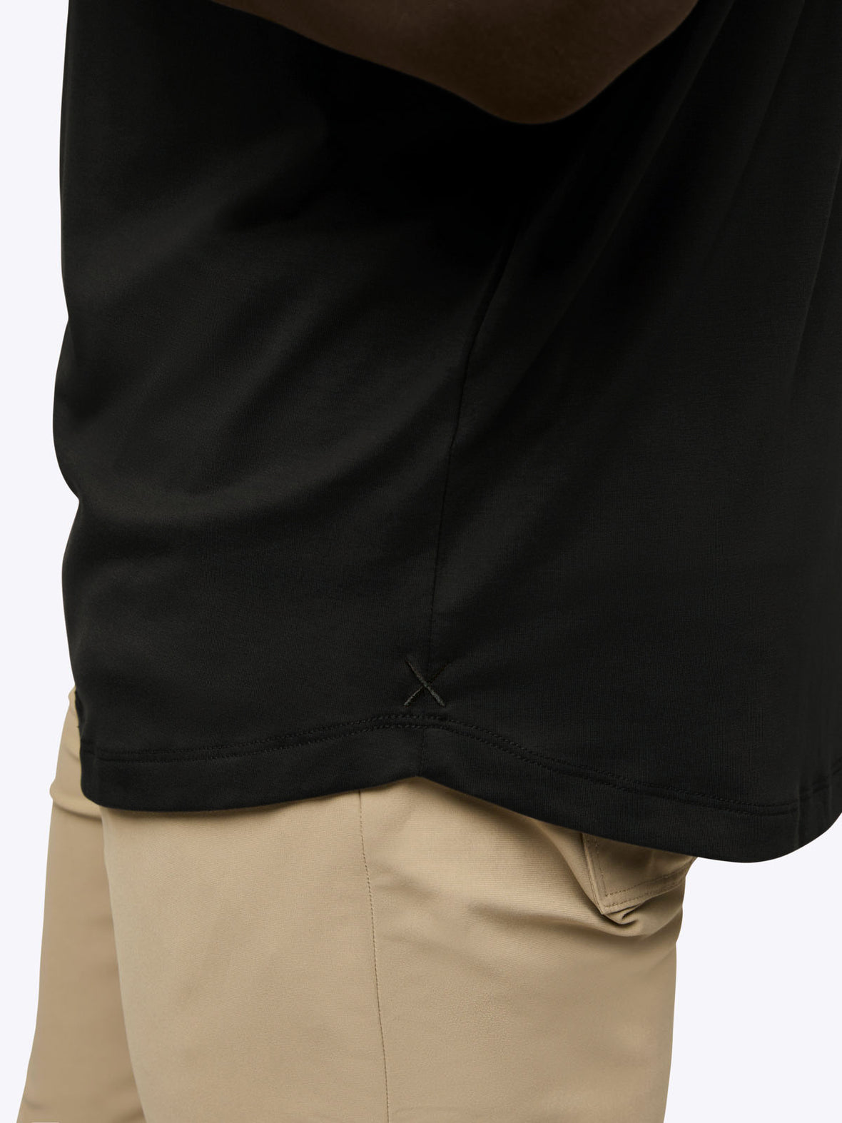 AO Long Sleeve Henley Curve-Hem | Black Signature-fit PYCA Pro®