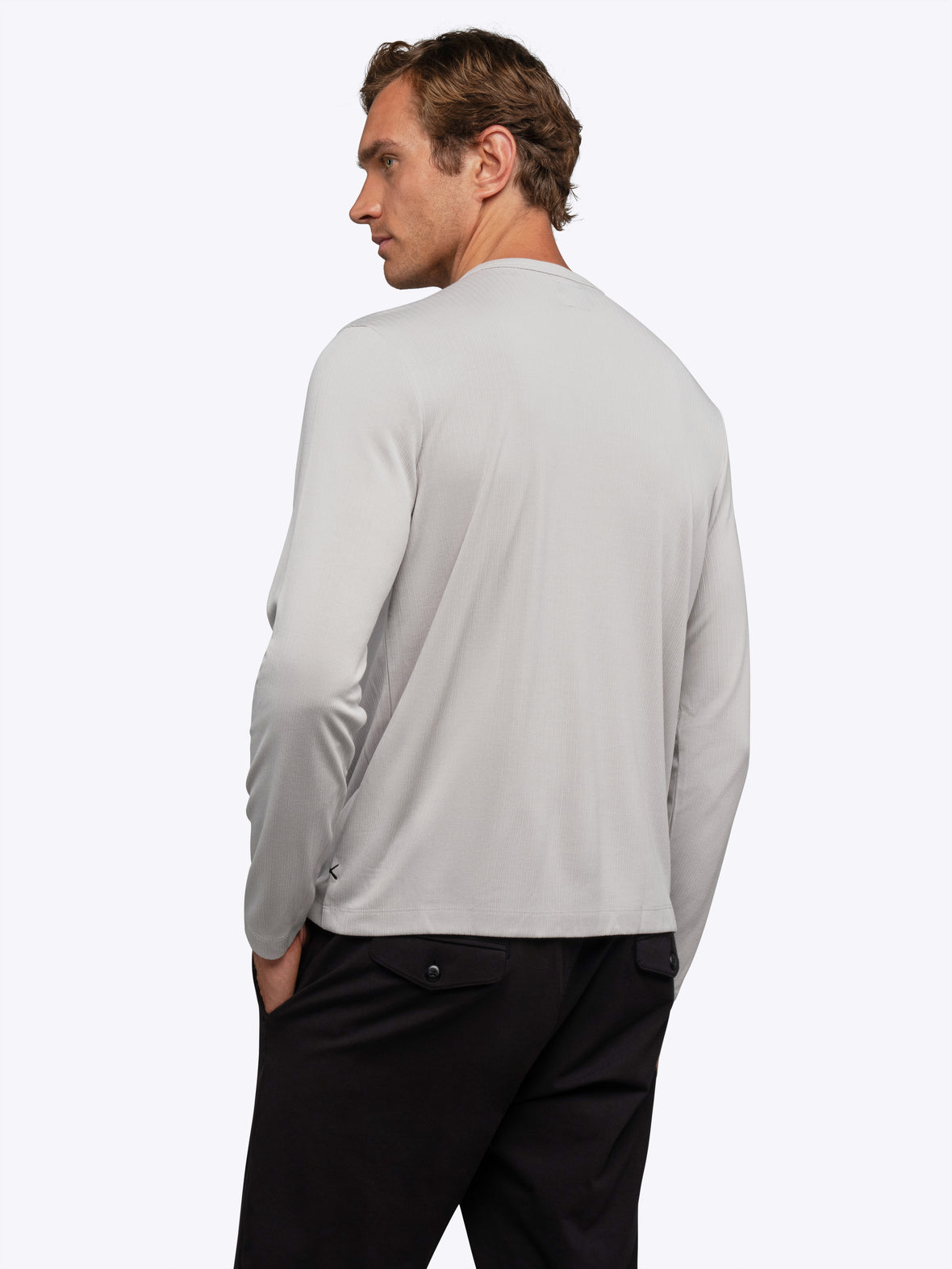 SoHo Ribbed Long Sleeve Crew Neck Tee | Vapor