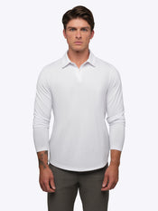 AO Long Sleeve Polo | White Signature-Fit PYCA Pro®