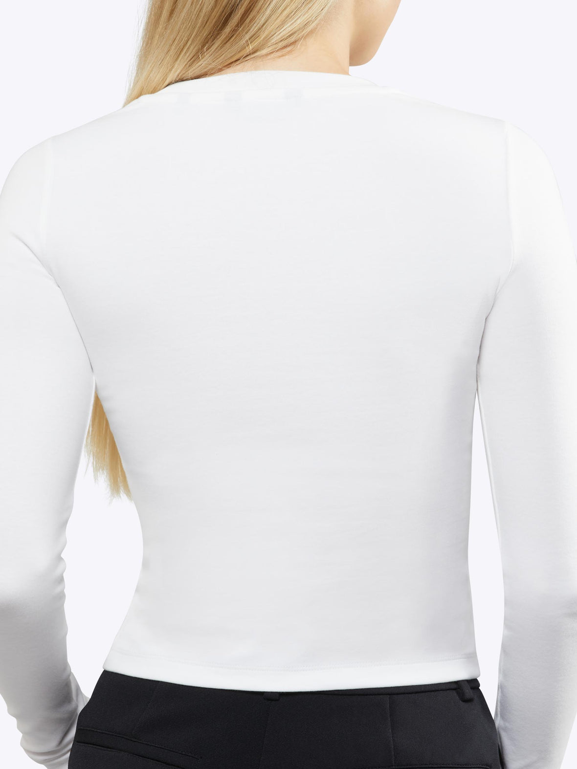 Long Sleeve Tomboy Tee | White Slim-fit Tomboy-Cotton™