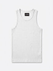 Essential Fitted Rib Tank | White Form-Fitting