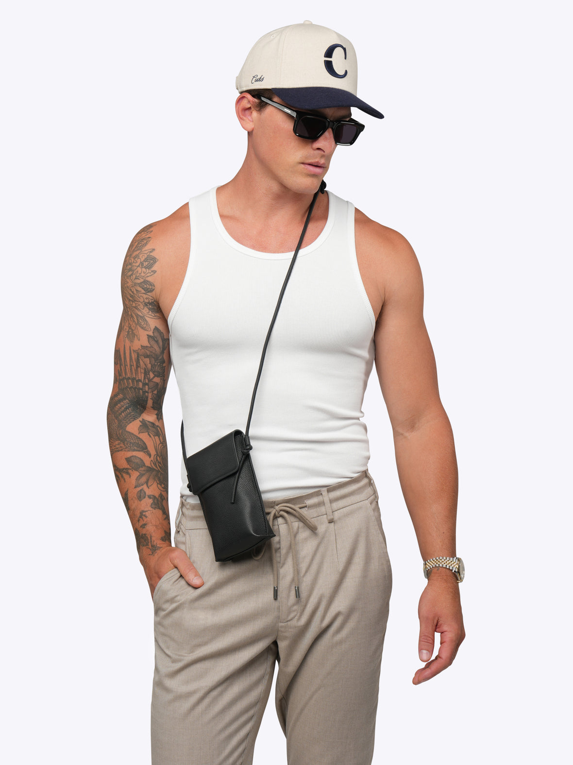 Essential Fitted Rib Tank | White Form-Fitting