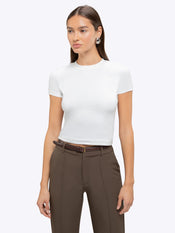 Tomboy Tee | White Slim-Fit Tomboy-Cotton™