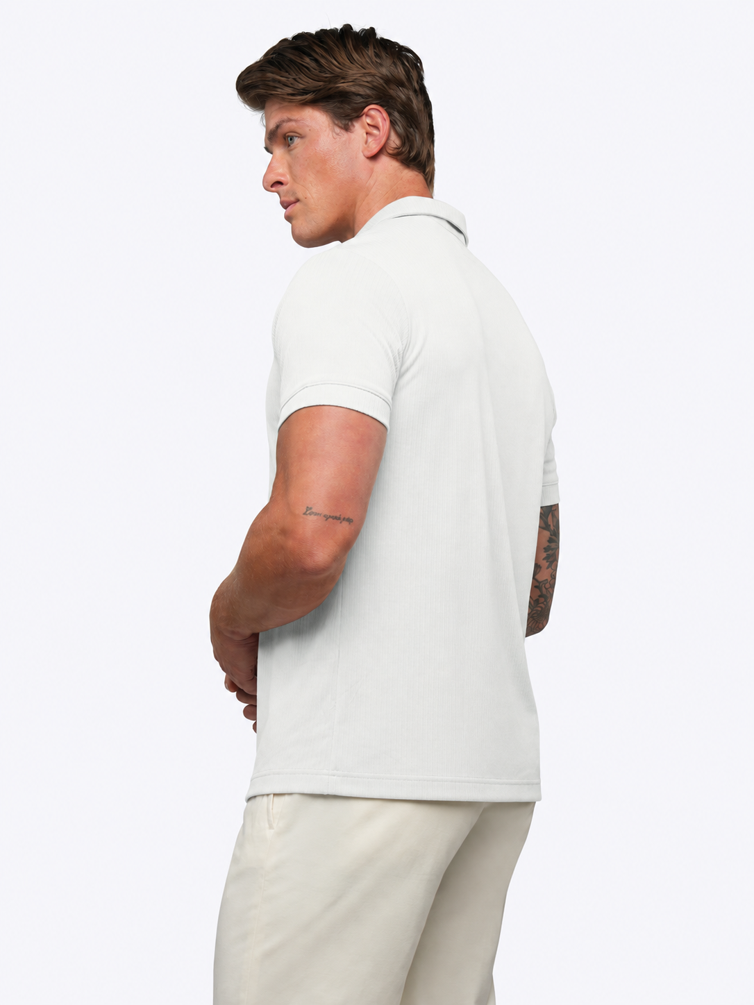 SoHo Ribbed Polo | White Signature-Fit