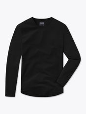 AO Long Sleeve Curve-Hem Tee | Black Signature-fit PYCA Pro®